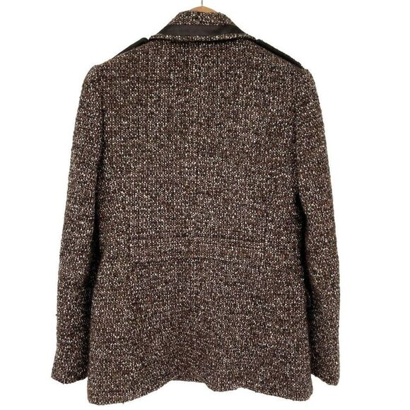 Coach Wool Mohair Blend Tweed Peacoat Brown Women Size 8 - Picture 5 of 12